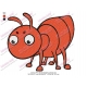 Cartoon Red Ant Embroidery Design